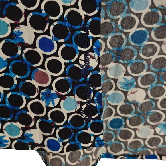 Robert Graham Button Front Shirt XL Circle Floral Print Contrast Flip Cuffs - Picture 8 of 12